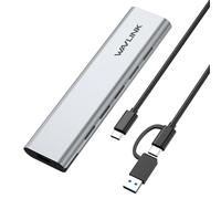 WAVLINK Carcasa SSD M.2 NVMe SATA, USB 3.1 Gen 2 de 10 Gbps, carcasa externa de aluminio M.2 NVMe, compatible con ajuste UASP para M-Key/B+M Key NVMe PCIe y SATA SSD en tamaños 2230/2242/2260/2280