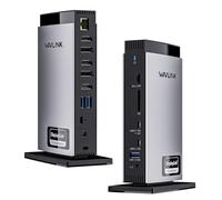 WAVLINK Displaylink Laptop Docking Station con 3 HDMI, USB C Dock Triple Pantalla 4K60Hz, Carga 100W para M1 M2 M3 M4 Mac y Windows, 2DP, 5 Puertos USB, Puerto Ethernet 1Gbps, Audio/Micrófono, SD/TF