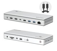 WAVLINK Dock Thunderbolt 4 13 en 1, 96W PD, 8K / Triple 4K, 2 Puertos TBT4, 2 Puertos HDMI, 4 Puertos USB-A, USB-C 10 Gbps, Ethernet 2.5G, Lector SD/TF, Audio, Compatible con Mac y Windows