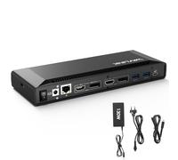 WAVLINK Docking Station Dual 4K@60Hz (2 HDMI+2DP), Displaylink Dock Station con Carga PD de 100 W, USB C de 10 Gbps, para Thunderbolt 4/3, USB-C/A - M1-M4 Mac, Windows, LAN - Requiere Controlador