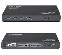 WAVLINK Estación de acoplamiento Displaylink, estación de acoplamiento universal USB C con 2 puertos HDMI y DP, PD de 65 W, Gigabit Ethernet, 6 puertos USB 3.0, audio, micrófono, compatible con Mac OS