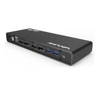 WAVLINK Estación de Acoplamiento Displaylink USB-C Universal con 2 Puertos HDMI y DP, Gigabit Ethernet, 6 Puertos USB 3.0, Audio, micrófono, Compatible con Mac OS y Windows