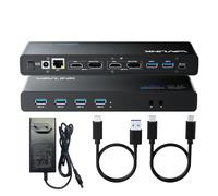 WAVLINK Estación de Acoplamiento Displaylink USB-C Universal con 2 Puertos HDMI y DP, Gigabit Ethernet, 6 Puertos USB 3.0, Audio, micrófono, Compatible con Mac OS y Windows