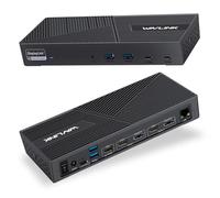 WAVLINK Estación de Acoplamiento Displaylink USB C Universal Docking Station con 3 × HDMI, 2X DP, 100 W PD, Gigabit Ethernet, 6 × 10Gbps USB-A & C, Audio, micrófono, Compatible con Mac OS y Windows