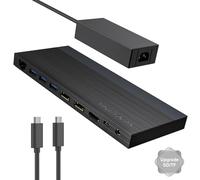 WAVLINK Estación de acoplamiento, estación de acoplamiento para laptop, 3 monitores con 2 DP+HDMI, cargador PD de 130 W, 4 USB 3.0, audio, Gigabit Ethernet, TF/SD compatible con Lenovo HP Dell