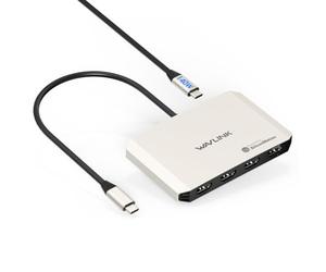 WAVLINK Estación de Acoplamiento para 4 monitores, Adaptador para 4 monitores para M1/M2/M3/M4 macOS, Entrada PD de 140 W, 4 HDMI, Salida cuádruple 4K, Controlador SMI y USB 3.2 Host necesarios.