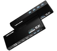 WAVLINK Estación de acoplamiento universal Pro Dual 4K a 60Hz | Base USB 3.0/tipo C para laptop para Windows | 2 monitores HDMI/DP, Gigabit Ethernet, 6 USB 3.0 | Oficina en casa y productividad