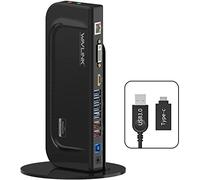 Wavlink Estación de Acoplamiento Universal USB 3.0 con Salidas de vídeo duales (DVI, VGA o HDMI) para portátil/PC o Mac, Gigabit Ethernet, Entrada y Salida de Audio, 2 Puertos USB 3.0, 4 Puertos USB