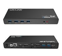 Wavlink Estación de Acoplamiento Universal USB C 5KUSB-C, estación de Acoplamiento de Video Dual 4K 2 HDMI, 2 DisplayPort, Gigabit Ethernet, USB C, 6 USB 3.0, Audio, micrófono, estación de