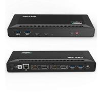 WAVLINK Estación de Acoplamiento Universal USB C de 60 W con Salida de vídeo Dual 4K (DisplayPort y HDMI, Gigabit Ethernet, Salida de Audio y Entrada de micrófono, 4 USB 3.0 y 2 Puertos USB C)