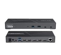 WAVLINK Estación de Acoplamiento USB C 15 en 1 con Pantalla Triple 4K, Hub DisplayLink con 3xHDMI y 2xDisplayPort, Carga 100W PD, Transferencia 10Gbps, Compatible con Windows, Mac OS y New MacBook Neo