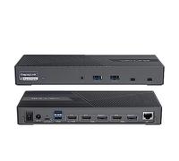 WAVLINK Estación de Acoplamiento USB-C 4K Triple Monitor Con Carga de 100W, Para Windows y Mac (3 HDMI, 2 DisplayPort, 2 USB-C, 4 USB 3.0, Ethernet Gigabit y Puerto de Audio)