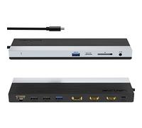 WAVLINK - Estación de acoplamiento USB C, base USB C, triple visualización PD 85 W, carga para portátil, USB C Hub con DisplayPort, HDMI, USB 2.0/3.0, Gigabit Ethernet, ranura SD/TF, conector de audio