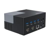 WAVLINK Estación de Acoplamiento USB-C con Dos monitores y 2 Puertos HDMI, estación de Acoplamiento con Doble HDMI, Entrada PD de 130 W, 4 Puertos USB-A, Gigabit Ethernet, Audio, Compatible con Mac