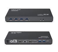 WAVLINK Estación de Acoplamiento USB C Dual 4K con Carga 65W para Portátil, 2 HDMI & DisplayPort, Ethernet Gigabit, USB C, 6 USB 3.0, Audio, Micrófono, Compatible con Windows y Mac OS