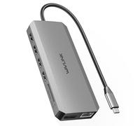 WAVLINK Estación de acoplamiento USB C para monitor dual para laptop Dell/Lenovo/HP/XPS, USB-C Hub adaptador multipuerto con 2 HDMI, DisplayPort, concentrador Ethernet, entrega de energía de 87 W