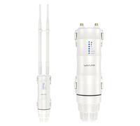 WAVLINK Punto de acceso al aire libre AC600, router/extensor WiFi de doble banda de gran alcance, 2,4 GHz 150 Mbps + 5 GHz 433 Mbps, 2 x 7 dBi omni, PoE pasivo y activo, compatible con Fit/Fat AP