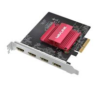 WAVLINK Tarjeta de monitor PCIE 4K - 4 puertos HDMI, soporta salida de 4 monitores para Windows 11/10 y Ubuntu con DisplayLink DL7400 (GPU sin juegos)