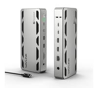 WAVLINK Thunderbolt 5 Dock, estación de acoplamiento TB5 12 en 1 con transferencia máxima de 120 Gbps, PD de 140 W, puerto Ethernet 2.5G, 4x USB-A 3.2 Gen 2, SD 4.0, pantalla 8K para Windows 11/Mac OS