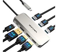 WAVLINK Triple 4K Docking Station con Dual HDMI, DP, 100W PD IN, 3 USB-A2.0 para Dispositivos inalámbricos, Compatible con DELL/HP/Lenovo etc, sólo para Ordenadores con Windows Systerm