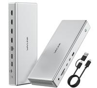 WAVLINK USB-C DisplayLink Premium Docking Station: 4X HDMI 2.0, Quad 4K @60Hz para M1/M2/M3 Mac & Windows, estación de acoplamiento 15 en 1 con cargador de 100 W, LAN 2.5G, USB-A/C 3.2, USB-C PD (30 W