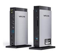 WAVLINK USB C Docking Station con 3 HDMI, Displaylink Laptop Dock Triple Monitor 4K+Dual 2K, Carga 100W para M1 M2 M3 Mac y Windows, 5 Puertos USB, 2DP, Puerto Ethernet 1Gbps, Audio/Micrófono, SD/TF