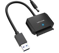 WAVLINK USB3.0 a SATA III Cable Adaptador de Disco Duro, SATA a USB A 5Gbps Convertidor, Conector de Disco Duro Externo para 2.5"/3.5" HDD/SSD, Adaptador de Corriente Incluido