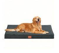 WAVVE Cama Perro Extra Grande Ortopédica 112x81x7.6 cm, Colchon Perro Desenfundable Impermeable Lavable Irrompible, Cama Can con Espuma De Caja De Huevos, Dog Bed XL, Gris
