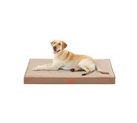 WAVVE Cama Perro Extra Grande Ortopédica 112x81x7.6 cm, Colchon Perro Impermeable Lavable, Sofá Perro Ortopedica Desmontable, Colchoneta Perro con Espuma De Caja De Huevos, Marrón