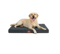 WAVVE Cama Perro Grande Ortopédica 104x69x7.6 cm, Colchon Perro Desenfundable Impermeable Lavable Irrompible, Cama Can con Espuma De Caja De Huevos, Dog Bed, Gris