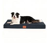 WAVVE Cama Perro Grande Ortopédica 91x69x7.6 cm, Colchon Perro Desenfundable Impermeable Lavable Irrompible, Cama Can con Espuma De Caja De Huevos, Dog Bed, Gris