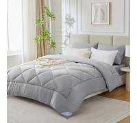 WAVVE Edredón Cama 80 Invierno - Relleno Nórdico 140x200 cm de 450 gr/m² para Cama 80x190, Fibra Suave y Transpirable, Gris Claro