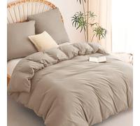 WAVVE Funda Nórdica 200x200 cm 1pcs con Funda Almohada 80x80 cm 2pcs, Caqui