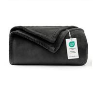 WAVVE Manta Franela para Cama 90, Manta para Sofá 150x200 cm, Manta de Microfibra, Suave, Cálida, Transpirable (Negro)