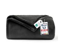 WAVVE Manta Polar de Franela de Microfibra, para sofá y Cama, para 1 Personas, Manta Grande, cálida y Suave, 130 x 150 cm, Negro