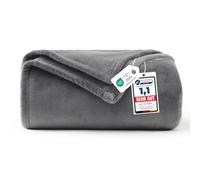 WAVVE Manta Polar de Franela de Microfibra, para sofá y Cama, para 1 Personas, Manta Grande, cálida y Suave, 130 x 150 cm, Gris Antracita