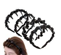 Wavy Headband, Rhinestone Hair Hoop, Fashion Accessory, BuiltIn Teeth Grip, Sparkling Design, Ideal for Bridesmaids, Dancers, Summer Looks, Daily, Party Wear, Color Black