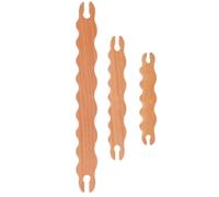 Wavy Wooden Weaving Sticks - 3 Piece Craft Shuttle Rod Set, Handmade Knitting Tools, Textile Accessories | Creative Yarn Scarf Weaving Supplies For DIY Projects Crafting Knitting Art Hobby Set