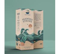 WavySent Pajitas ecológicas de algas marinas, 100 % biodegradables y compostables para el hogar, envueltas en papel, 200 unidades, 2 paquetes de 100
