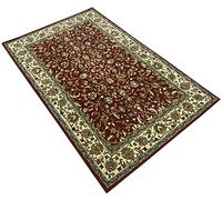 WAWA TEPPICH Herati Orient Alfombra roja 100% Lana Tejida a Mano marrón Beige 170 x 240 cm