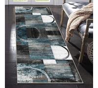 WAWFONG Alfombras de Pasillo Larga Alfombra para Cocina Alfombra Antideslizante Geometría Moderno Alfombras Grandes Lavable Alfombras Entrada Interiores 40 x 500 cm para Salón Dormitorio Lavadero