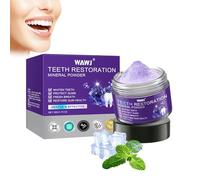 WAWJ® Teeth Restoration Mineral Powder, polvo mineral de restauración dental, esencia de blanqueamiento dental, eficaz para fortalecer dientes y encías, proteger las encías y refrescar el
