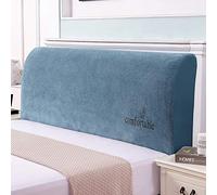 WAWPU Funda de cabecera de Terciopelo Grueso, Suave y cómoda, a Prueba de Polvo, Decorativa for tamaño King/Queen/Twin/Full, de Madera y Cuero.(Green,Length:220cm)
