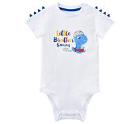 WAWSAM Hermano Pequeño Body Dinosaurio Manga Corta Bodysuit Bebé Dino Regalo 100% Algodón Recién Nacido Personalizado Bodies Ropa Bautizo Baby Niño Blanco Mono (blanco, 0-3 meses)