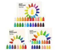 Wax Coloring Crayons - Easy Grip Painting Pencils, Washable Smooth Wax Sticks, Bright Colorful Design | kids Drawing Supplies, Creative Nursery School Playroom Non Noxious Safe Anti Stain Pastel Too