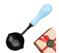 Wax Seal Spoon - Side Pouring Tool, Alloy Wooden Handle | Heat Resistant Wax Melting Spoon Elegant Craft Accessory Safe Pouring Instrument for Sealing Letters Invitations Envelopes Stationery DIY