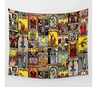 WAXB Tapiz The Major Arcana Tarot Collage Tapiz Arte para Colgar En La Pared Accesorios para El Hogar Dormitorio, Habitación, Decoración del Hogar, Regalo, 51 X 59 Pulgadas