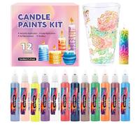 Waxed Pens, 12 Colors Candle Wax Painting Pens Kit, Beginner-Friendly Art Set, Smooth Flowed Tips, Decorating Tools for Crafts, Kids, Adults, Tote Bags, Fabric, Glass, Holiday, Wedding, Festival