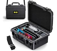 WAXITY Carrying Case for Nintendo Switch 2/1 Console, All in one Large Capacity Storage for Pro Controller, Dock,Grip,Professional Deluxe IP67 Waterproof Travel Bag Switch 2 Accessories