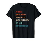 Way Maker Miracle Worker Promise Keeper Luz Dios Milagro Camiseta gráfica económica, Hombre, Negro, S